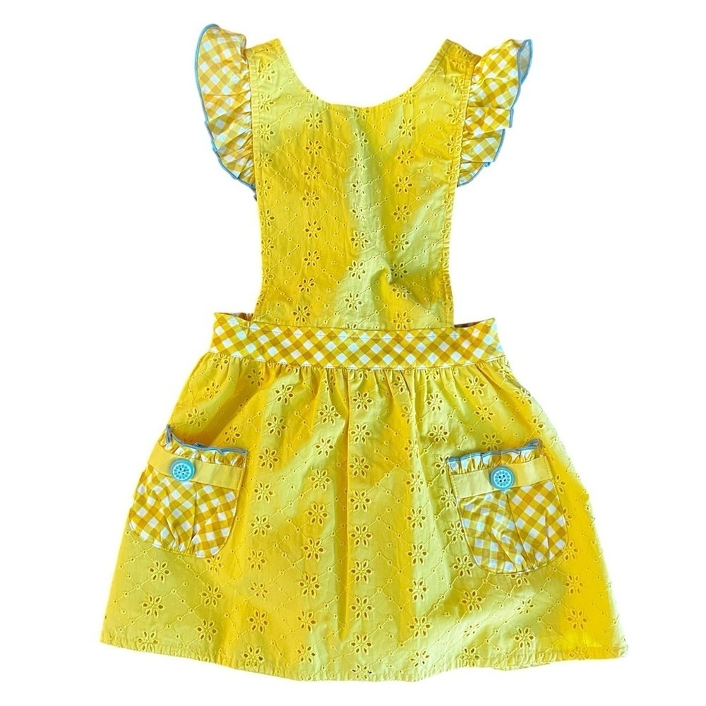 Matilda Jane Yellow Eyelet & Gingham Dress Size 4